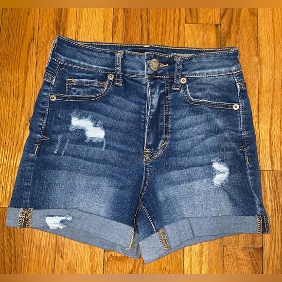 AÈROPOSTALE High Waisted Denim Midi Shorts - Picture 1 of 3
